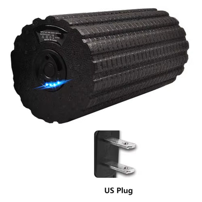 4-Speed Vibrating Electric Yoga Massage Foam Fitness Roller Backrest Leg Adjustment Massager for Muscle Recovery Relaxation