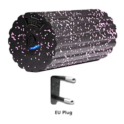 4-Speed Vibrating Electric Yoga Massage Foam Fitness Roller Backrest Leg Adjustment Massager for Muscle Recovery Relaxation